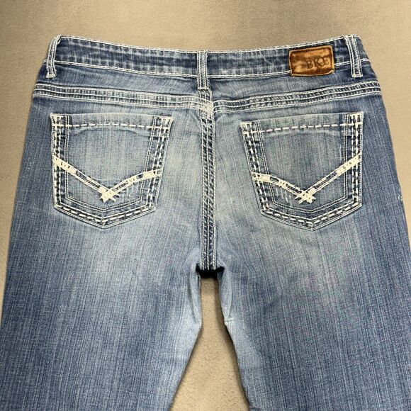 BKE Payton Jeans Womens 32x30 Low Boot Stretch Ripped Western Medium Wash Denim - Picture 9 of 15